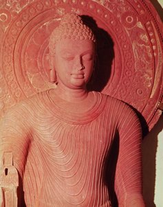 ジャマルプールの仏像（石）のディテール 作： Indian School