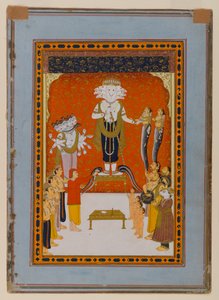 ナガデバタへの献身、ラジャスタン、1790年頃（紙と紙と金） 作： Indian School