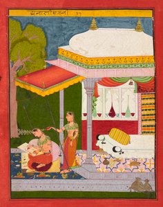 ダナスリラギニ、ラガマラのフォリオ、1680年頃 作： Indian School