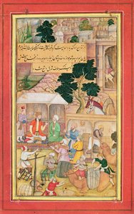 15〜17世紀の老人と会話するバブール皇帝（r.1526-30） 作： Indian School