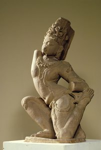 アリダのポーズで踊るハリハラ、プラターラ王朝 作： Indian School