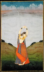 で。57.13 恋人を慕う女性 1780年頃 （ベラム製） 作： Indian School