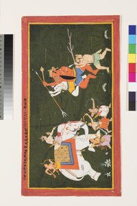 インドラは悪魔Vritrasura、1680-1700と戦います 作： Indian School