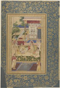 ジャハンギールとクルラム王子はヌルジャハンによって楽しまれました（1640〜50年頃） 作： Indian School