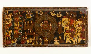 Jain Book Cover（不透明水彩、メタリック顔料、紙、ラッカーオーバーレイ）（裏面は423291参照 作： Indian School