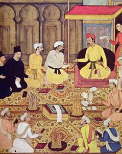 インドの王子の宮廷でのイエズス会 (紙にガッシュ) 作： Indian School