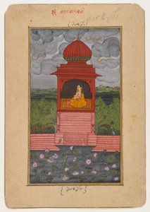 Kamodani Ragini、分散したRagamalaシリーズのページ、c.1800（紙にトイレ） 作： Indian School