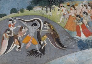 クリシュナヘビの悪魔、カリヤの従順、1785年頃 作： Indian School