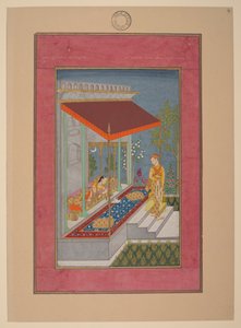 ラリタ・ラギニ、インド、ハイデラバード、1760年頃、ジョンソン・アルバム37、No.8（紙にインク、色彩、金彩） 作： インドの学校