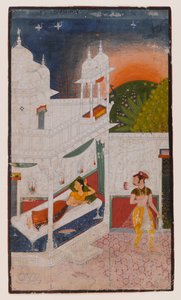 Lalita Ragini、分散したRagamalaシリーズのページ、c.1640（紙に不透明なトイレ） 作： Indian School