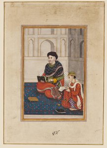 書記と読書する男性（おそらくムラ人 作： Indian School