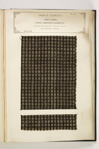 1866年に出版されたジョンフォーブスワトソンによる 『インドの繊維製造業者のコレクション』からのパンタロン、ルーディアナ、パンジャブ、ピースグッズの資料 作： Indian School