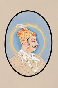 マハラジャ・プラタップ・シン・キシャンガルの細密画 作： Indian School