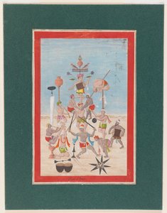 ミニチュア絵画、c.1810（紙にトイレ） 作： Indian School
