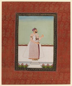 Munir al-Mulk Bahadur、1875-1900（紙に不透明なトイレとゴールド） 作： Indian School