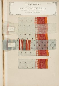 ジョンフォーブスワトソンによって1866年に出版されたインドの繊維製造業者のコレクションからマドラスで購入したギャナムからのモスリンサンプル 作： Indian School