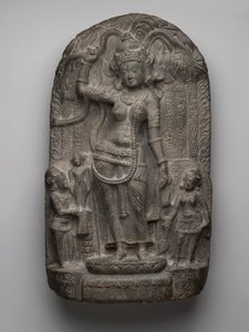 キリスト降誕のシーン：仏の誕生（片岩） 作： Indian School