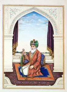 Nawab Mozaffir Khan（Multani）、パンジャブ王国、その支配者および首長、第2巻、正体不明のインド人アーティストによる水彩画研究30巻、1840年頃（紙にwc） 作： Indian School