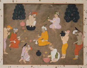 バンを準備する9人の男性