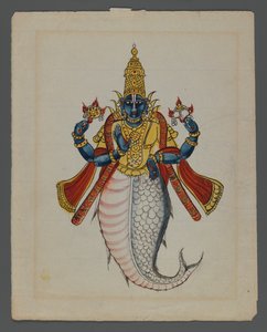 さまざまな職業のインド人を示す9つの画像のセットの1つ（紙にトイレ） 作： Indian School