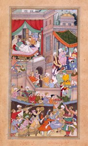 または。 12988年、f.34v ティムールの誕生の祝賀会でホロスコープをキャストする占星術師 (1336年) 作: Surdas Gujarati 作： Indian School