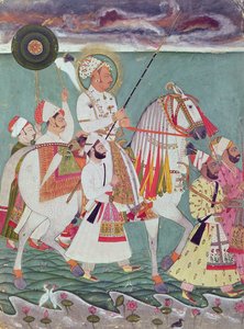 ジョードプルのマハラジャアジットシンの肖像（1678-1724） 作： Indian School