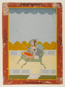 ジャイプールのプルカウルの肖像（紙に不透明なトイレ） 作： Indian School