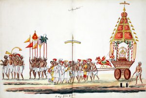 神々との行列（紙にトイレ） 作： Indian School