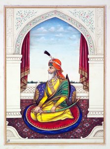 パンジャブ王国出身のRajah Chattar Singh、その支配者と首長、第1巻、正体不明のインド人アーティストによる水彩画研究27巻、1840年頃（紙にwc） 作： Indian School