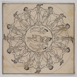 Rasa-lila（Drawing）（紙にインクとインクを少し塗る） 作： Indian School