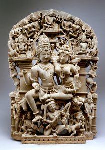 Ravana and Siva、Hinglajgarh Culture、1100 AD（砂岩）