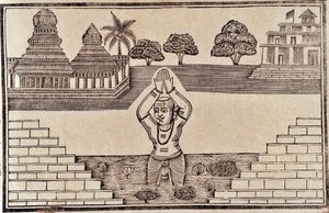 川の情景（版画） 作： Indian School
