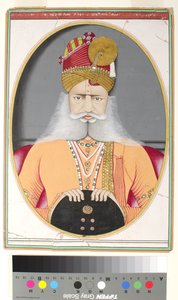 Sardar Singh, c.1870 (不透明水彩・金・紙) 作： Indian School