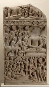 仏陀の生活、サルナート、ウッタルプラデーシュ州のシーン 作： Indian School