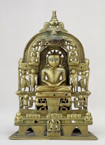 ジャイナティルタンカラクンタナタ、ラザン南部、1476（銅と銀の象眼細工の真鍮）の座像 作： Indian School