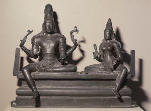 シヴァとパールヴァティー チョーラ王朝時代 846年頃 （ブロンズ 作： Indian School
