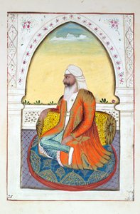 パンジャブ王国出身のSirdar Fatteh Singh、その支配者と首長、第II巻、正体不明のインド人アーティストによる水彩画研究30巻、1840年頃（紙にwc） 作： Indian School