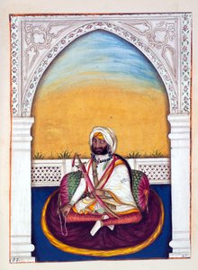 パンジャブ王国出身のSirdar Jowahir Singh、その支配者および首長、第II巻、正体不明のインド人アーティストによる水彩画研究30巻、1840年頃（紙にwc） 作： Indian School