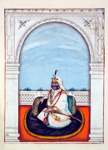 Sirdar Lehna Singh（Majithia）、パンジャブ王国、その支配者および首長、ボリュームII、正体不明のインド人アーティストによる水彩画研究30巻、1840年頃（紙にトイレ） 作： Indian School