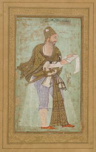 ビジャプールのスルタンアリアディルシャI、絵入りアルバムフォリオ、1590年頃 作： Indian School