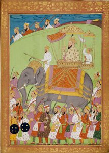 象に乗ったスルタン・バベ。Niccolo Manucci（1638-1717）の「History of India from Tamertante to Orangreyb」に掲載されているインドとペルシャの細密画。B.N., Paris. 作： Indian School
