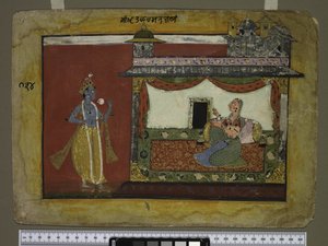 クリシュナの接近、1660〜70年頃 作： Indian School