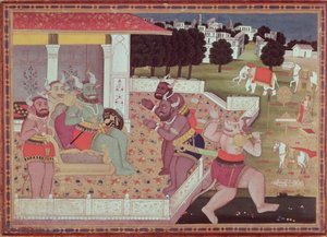 アスラクンバと彼の悪魔の裁判所、1800年頃 作： Indian School