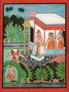 ドラーとマルの家出、ブーンディ、1750年頃 作： Indian School