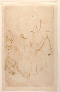 タラケシュワルのマハント、愛人、パンを提供するElokeshi、カリガットアルバム、1880年頃（紙） 作： Indian School