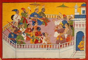 結婚式のゲストが集まる、1700年頃（紙に不透明なトイレ） 作： Indian School