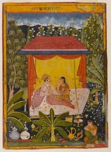 分散Nayikaシリーズ、c.1650-1660（紙に不透明なトイレ）の正体不明のページ 作： Indian School