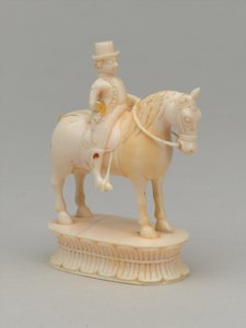 白い騎士、チェスの駒、インド、1820年頃 作： Indian School