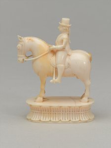 白い騎士、チェスの駒、インド、1820年頃 作： Indian School