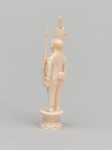 白いポーン、チェスの駒、インド、1820年頃 作： Indian School